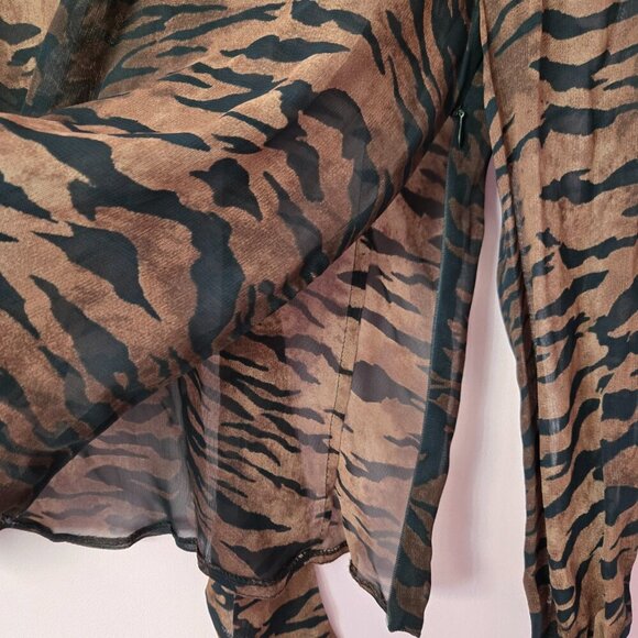 Diab'less Vintage Tiger Print Sheer Blouse size 2. Made in France - Picture 6 of 11